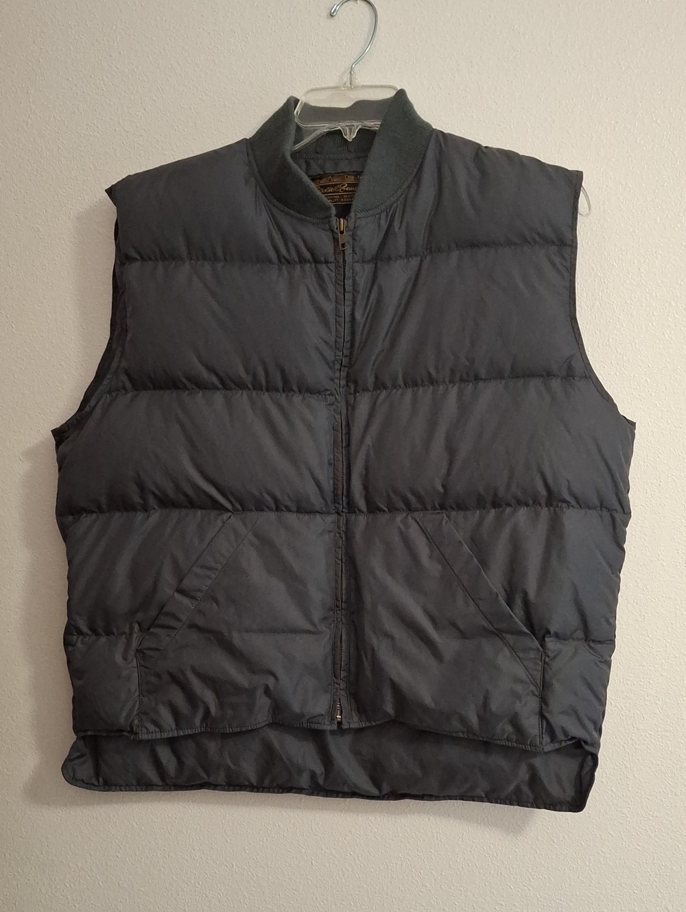 Vintage Eddie Bauer Men's Quilted Puffer Vest Charcoal Gorpcore 90's Size Large